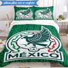 Mexico Football Emblem 3pcs Bedding,Including 1pc Duvet Cover And 2pcs Pillowcases Perfect for Christmas,Ideal for Bedroom, Dormitory