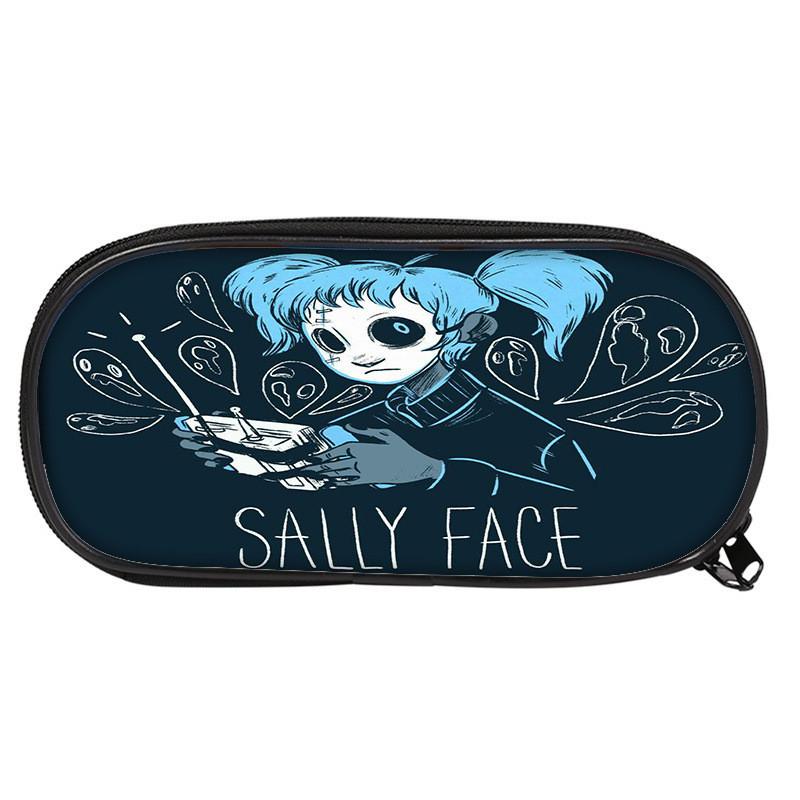 Student Pencil Case With Sally Face Cartoon Print Design Made Of Nylon For School And Office Use