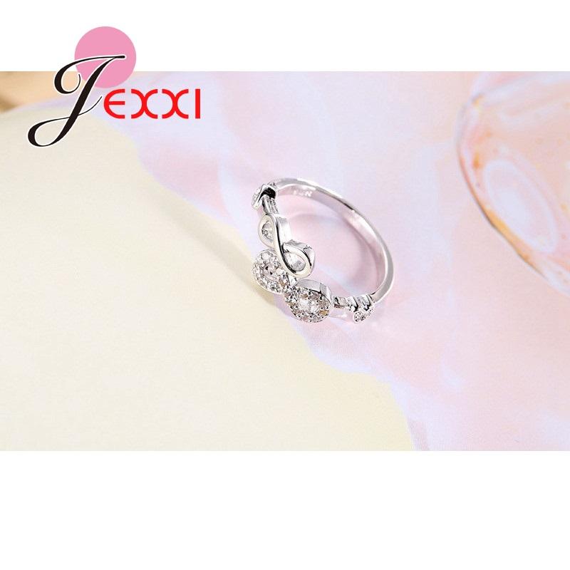 Double Bowknot Style Women Rings 925 Sterling Silver Color Tiny Smart Cubic Zirconia Crystal Ring Accessory For Cocktail Party