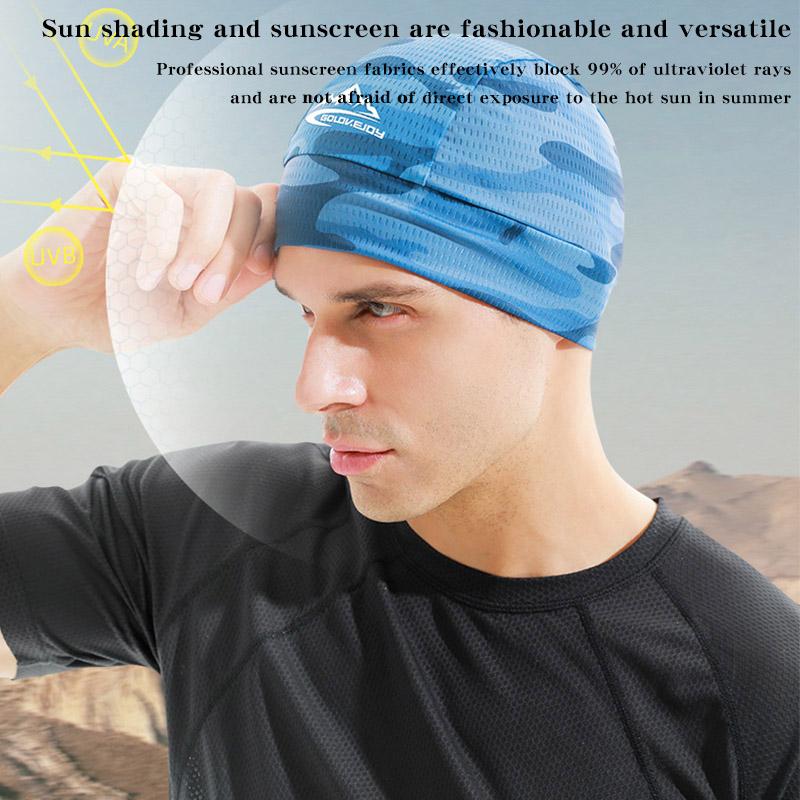 Ice Silk Quick Drying Hat Men Outdoor Cycling Cap Summer Sunscreen Sport Bicycle Male Skull Caps Breathable Brimless Caps