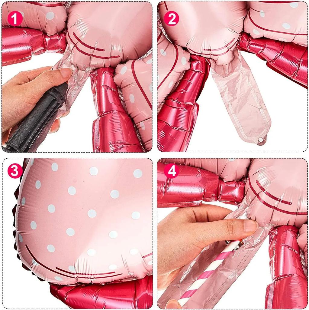 Bow Balloon Bow Tie Pink Balloon Mini large Bow Wedding Bride Shower Girl Birthday Gift Balloon  Bowknot Shape Foil Decoration