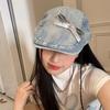 And Trendy Comfortable Denim Beret Hat For All Genders With Beautiful Butterfly Knot For Style Seasonal