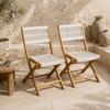 Set of 2 Folding Garden Chairs - AWANA - FSC Acacia Wood - Braided Cord - 52 X 48 X 85 Cm