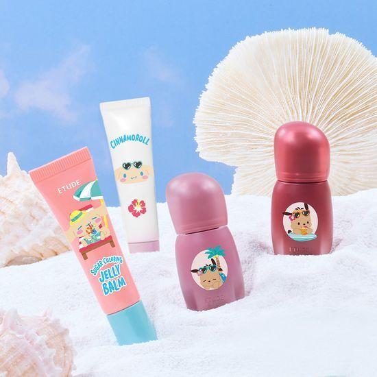 Etude Cozy Fixing Tint (Tanning Pochacco) / Sugar Coloring Jelly Balm (Tanning Cinnamoroll)