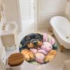 Plush Dog,Round Area Rug,Carpet Rug for Living Room Bedroom Sofa Playroom Decor,Non-slip Floor Mat