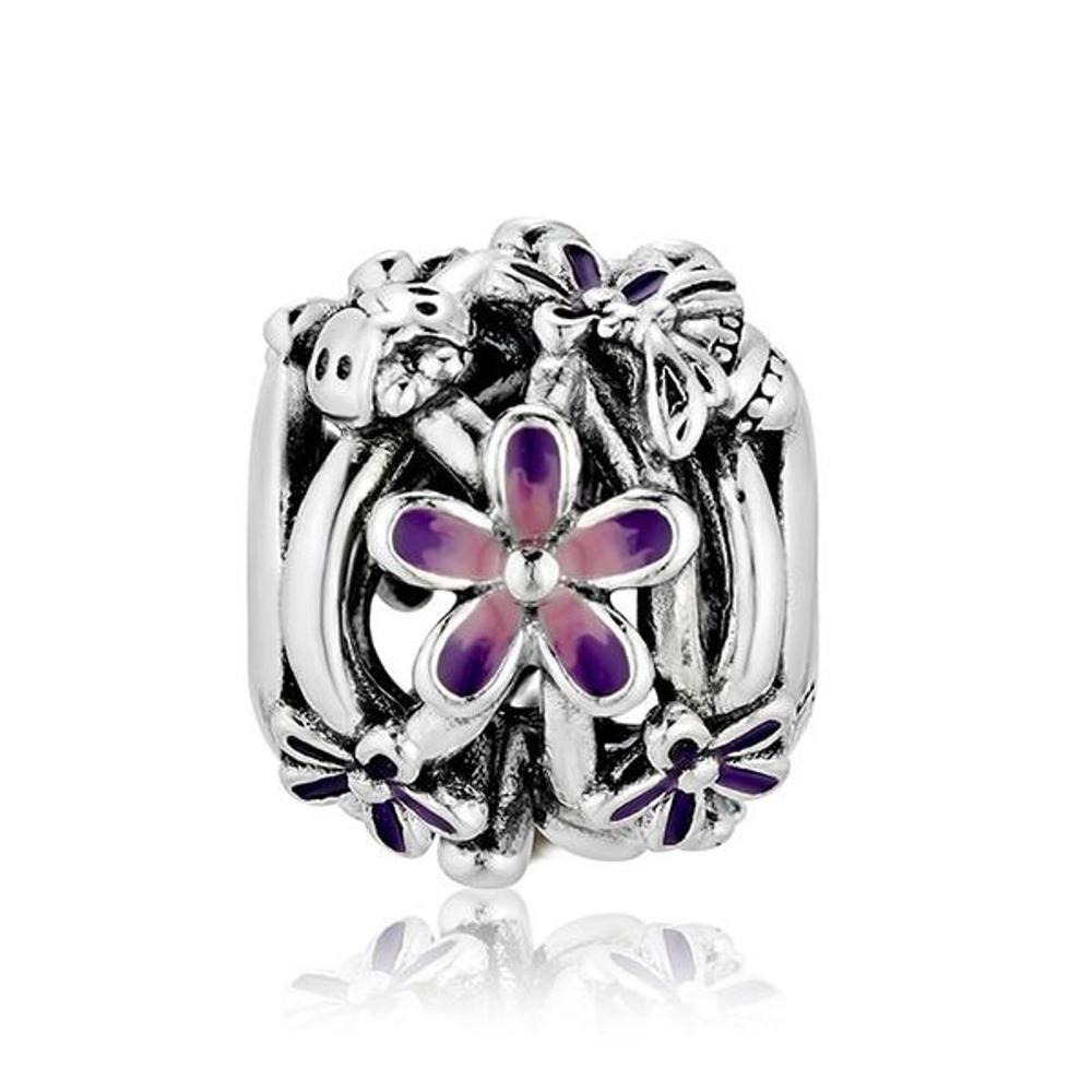 

[PANDORA PANDORA] 798772C02 Openwork Purple Daisy Silver Charm 798772C02