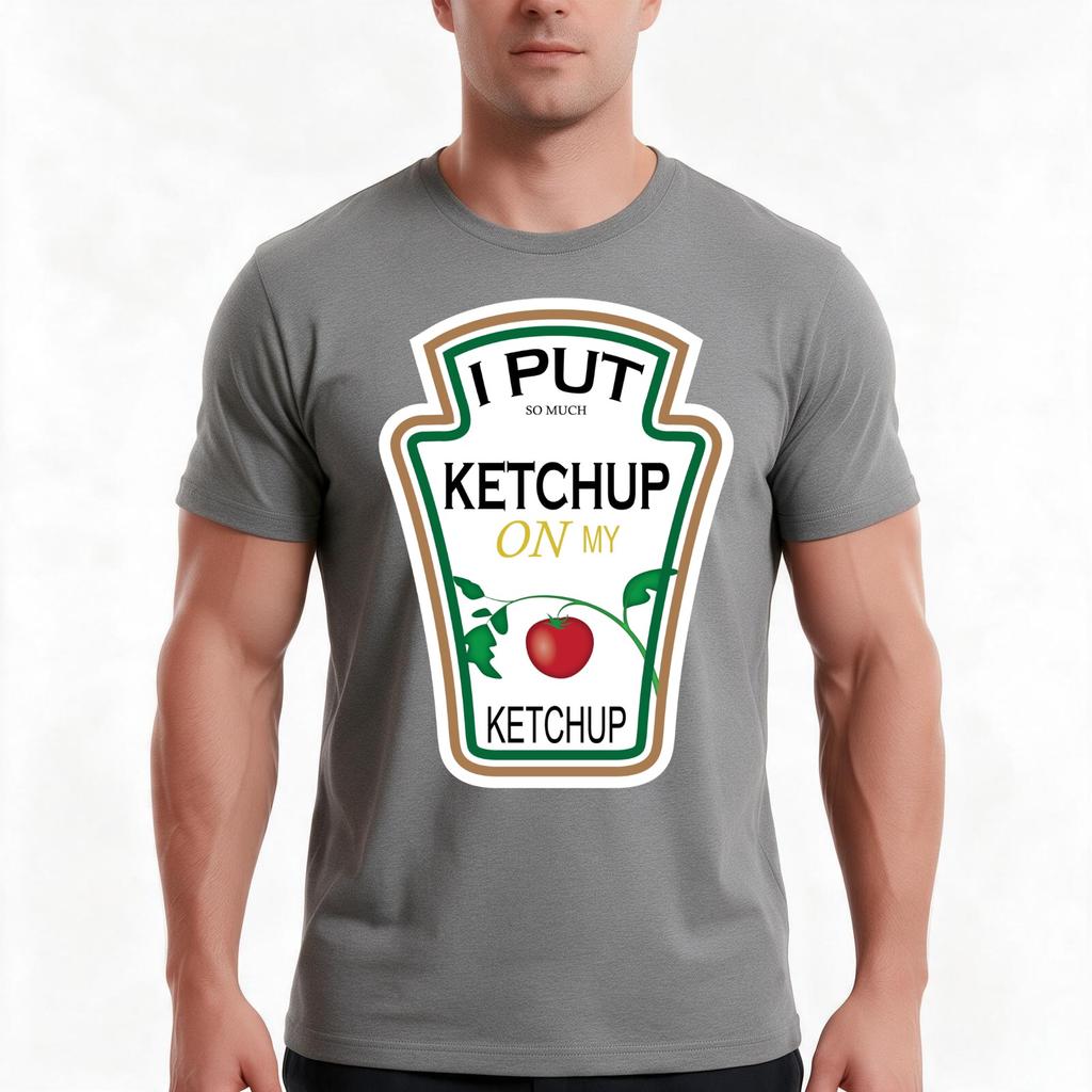I Put Ketchup On My Ketchup Tshirt Summer Casual Cotton Tee Oversized Streetwear Tops Vintage Graphic Print 100 Cotton