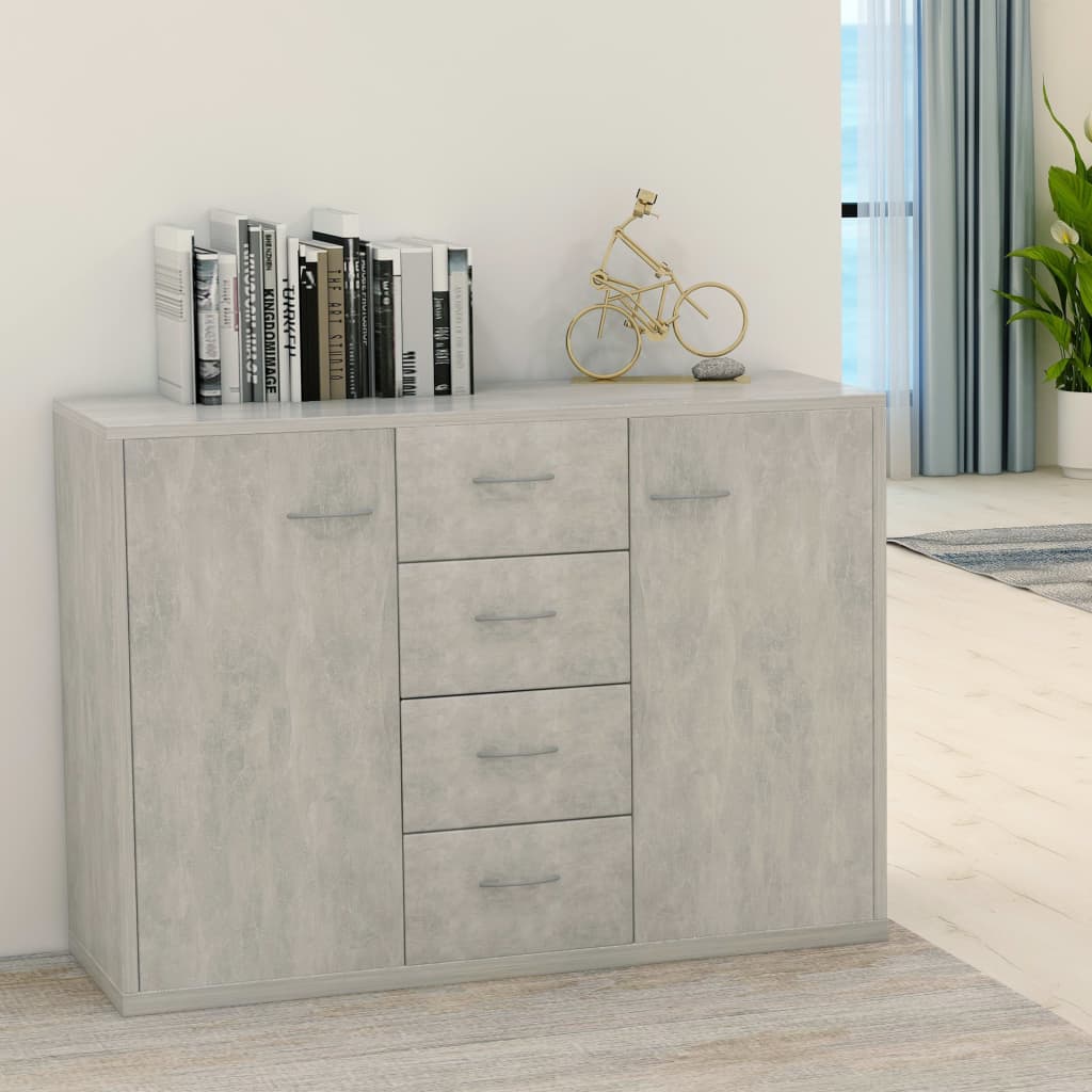 Sideboard Concrete Gray 88x30x65 cm Engineered Wood