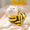 Autumn Winter Cat Hoodies with D-Ring Soft Cute Bee Cosplay Pet Sweater for Small Medium Dogs Cats Warm Puppy Kitten Coat Pet Costume