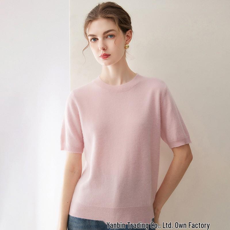 Pure Cashmere Mid-Sleeve Slim-Fit Knit Pullover.