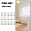 62KD 60Pack Metal Curtain Rails Hooks Gliders for Shower Curtain Home Decors for Curtain Track Rails for Home Offices Use
