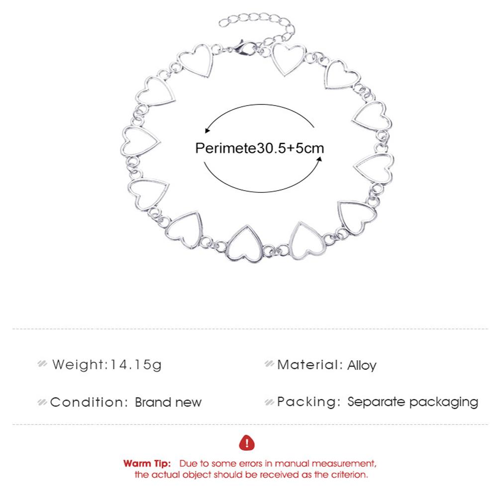 Women's Necklace Alloy Hollow Heart-shape Pendant Silver Necklace