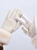 Touchscreen Velvet Windproof and Cold Proof Otter Rabbit Fur Mouth Warm and Extended Suede Women Autumn and Winter Gloves