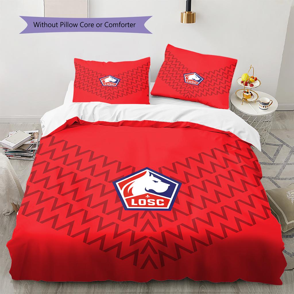LOSC Lille Pattern Bedding Quilt Set Home Decoration Gift (1 * Duvet Cover + 2 * Pillowcase Without Core)