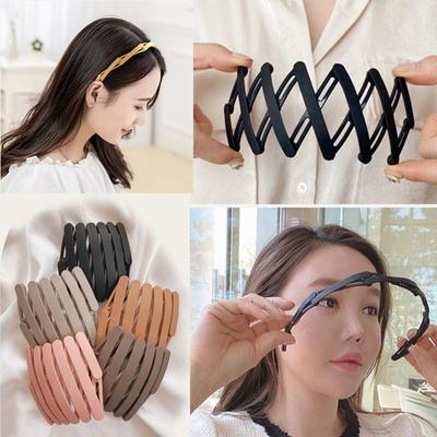 1PC fascia telescopica pieghevole portatile forcina da donna fascia magica foro per capelli con dente antiscivolo accessori per capelli artiglio