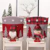 Christmas Themed Santa and Snowmans Chair Slipcovers Nonwoven Materials Quick Setups Holiday Decoration