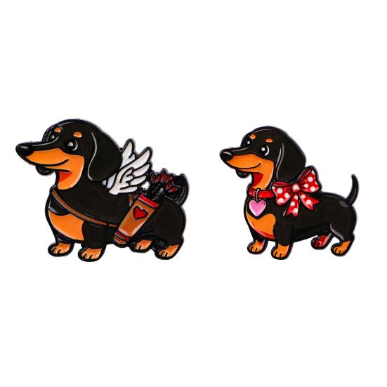 Decorative Brooch Enamel Dachshund Design Zinc Alloy Lapel Pin Sweater Dress Suit Lapel Badge Versatile Outfit