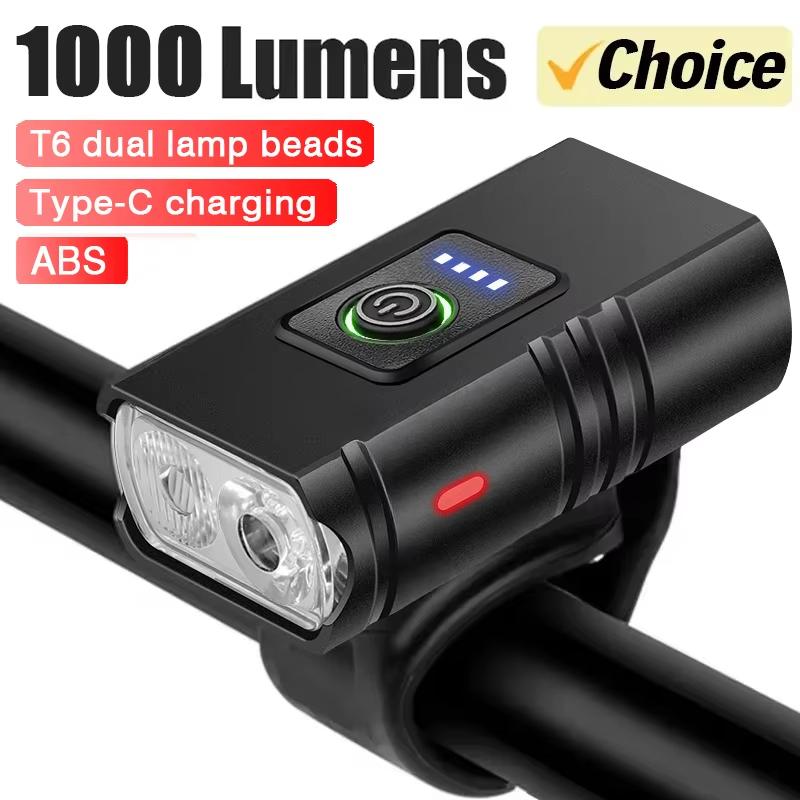 Helder Fietslicht T6 LED Voor USB Oplaadbaar MTB Mountainbike Lamp 1000LM Fietskoplamp Zaklamp Fietsen Scooter