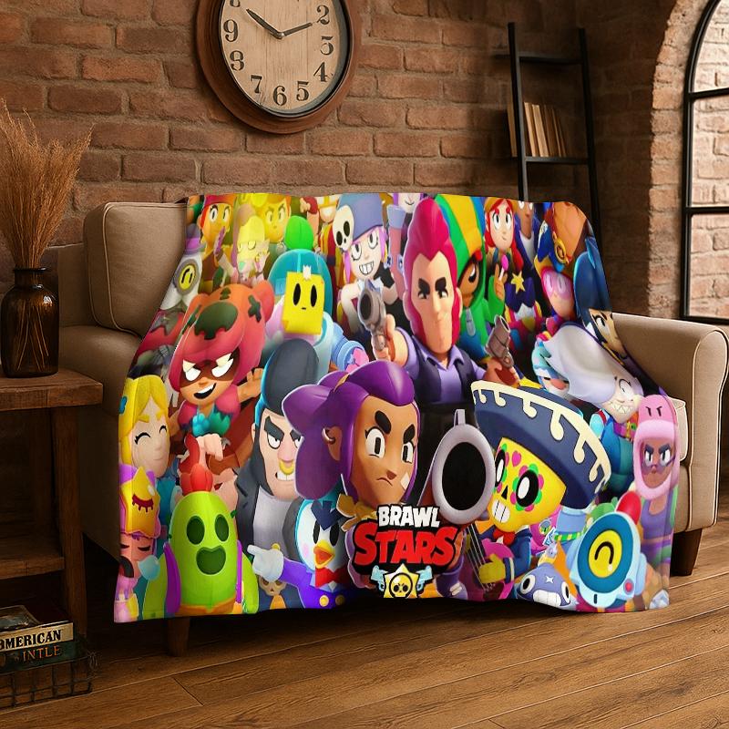 Cartoon B-Brawl Game Soft Flannel Throw Blanket,Warm Cozy Blanket for Bed,Couch,Sofa,Bedroom,Living Room,Travel,Camping Gift