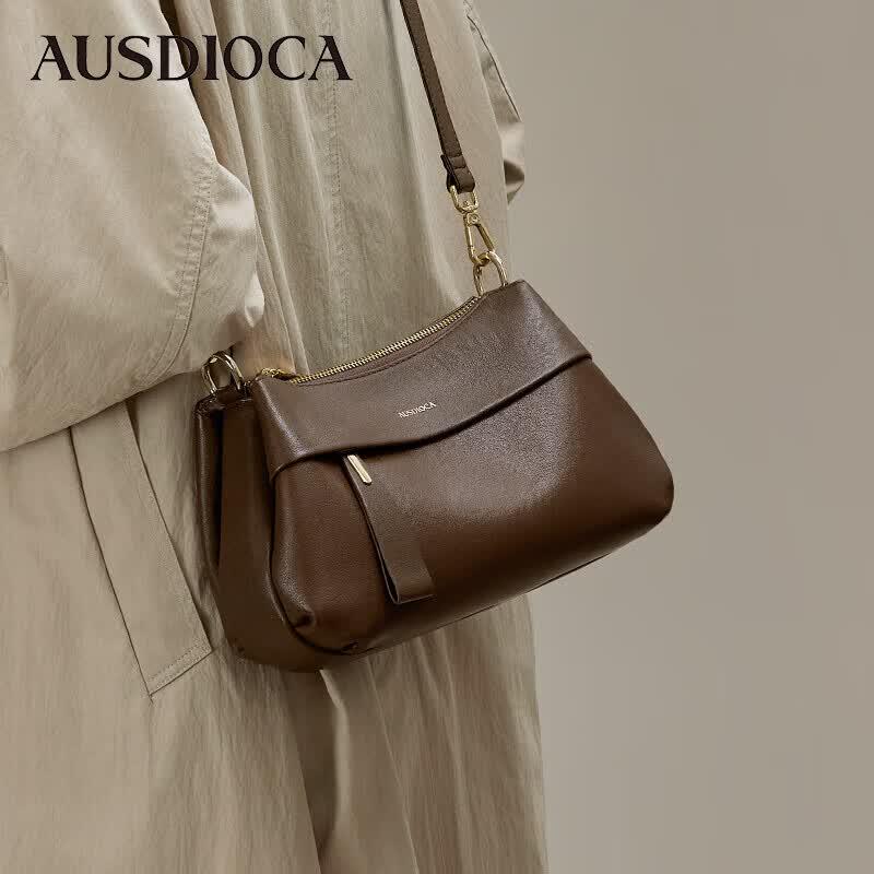 AODIJIA 2026 New Women s Genuine Leather Crossbody Bag