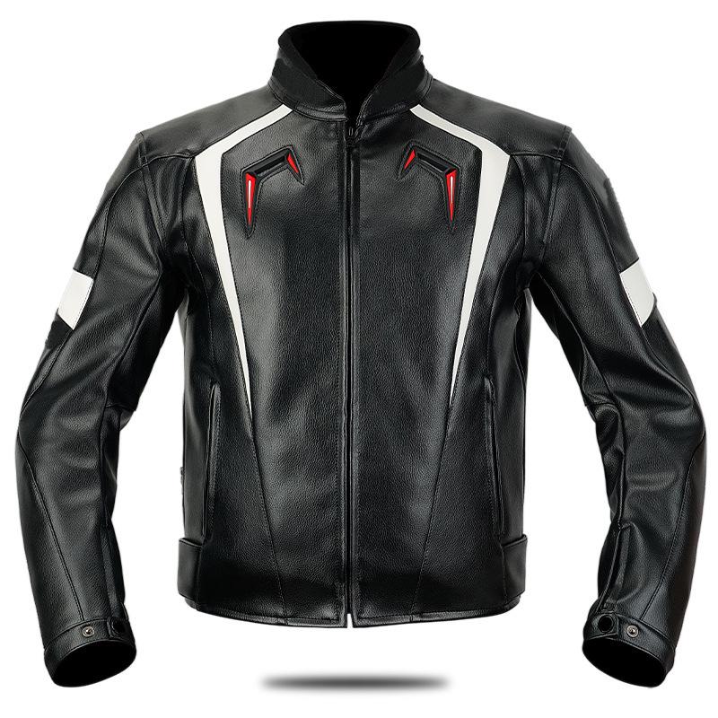 Herren Schutz PU-Leder Winddichte Motorrad Rennjacke - Warm, Sturzsicher, Offroad Ausrüstung
