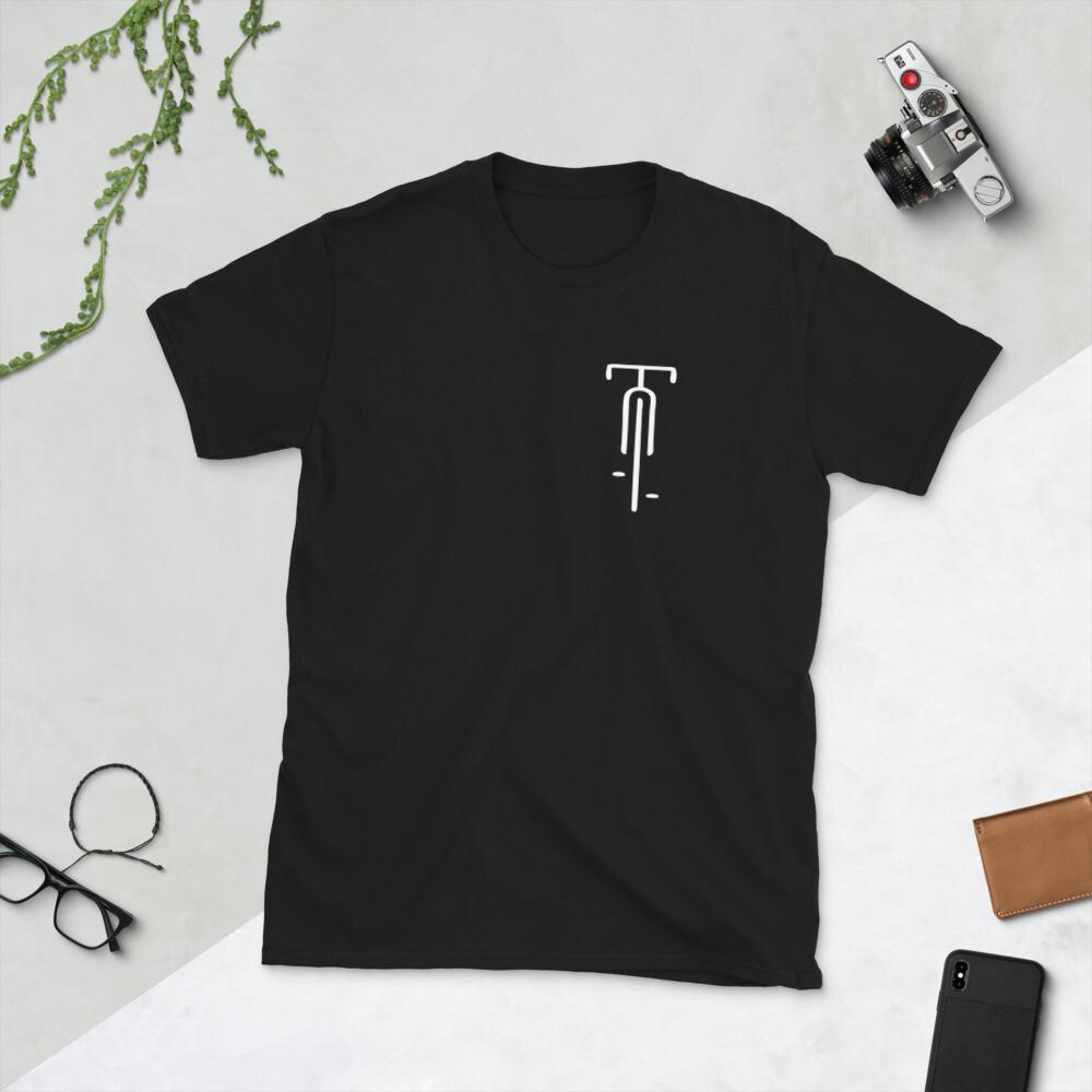 Bike logo minimal Retro, Cycling and Bicycle Lovers, Short-Sleeve Unisex T-Shirt S