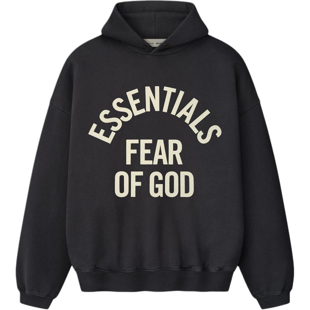 Fear of God Essentials Campus 90s Hoodie Faded Black Unisex Tops 192SP266701F