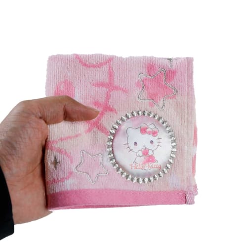Marushin Mini Towel, Sanrio Hello Kitty and Yumekira Kitty, 100% Cotton, Antibacterial and Deodorizing, Perfect As a Gift, Product Number: 3725007500