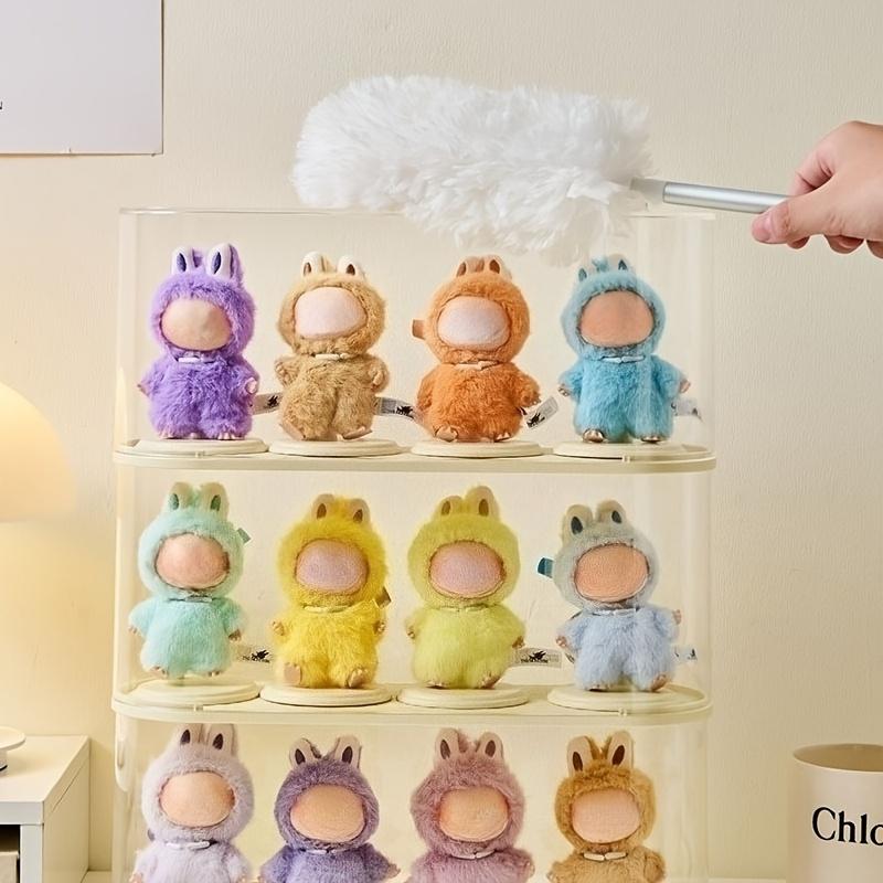 1Pc blind box storage box suitable for mini labubu4.0 transparent tape rack and small statue storage box