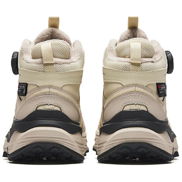 Anta Jumping Ridge Trendy Comfortable Versatile Non-Slip Warm High-Top Casual Shoes Women Casual Shoes Beige Black 122518965-4
