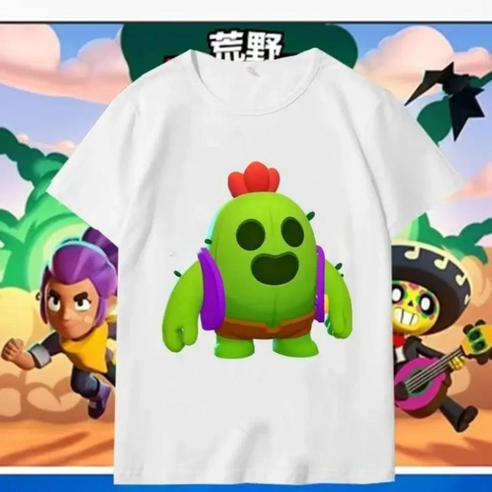 New Summer Short Sleeve Funny Game Print Children Teen T Shirt Leon Spike Kid Clothes Cosplay Costume Casual Baby Tee Top
