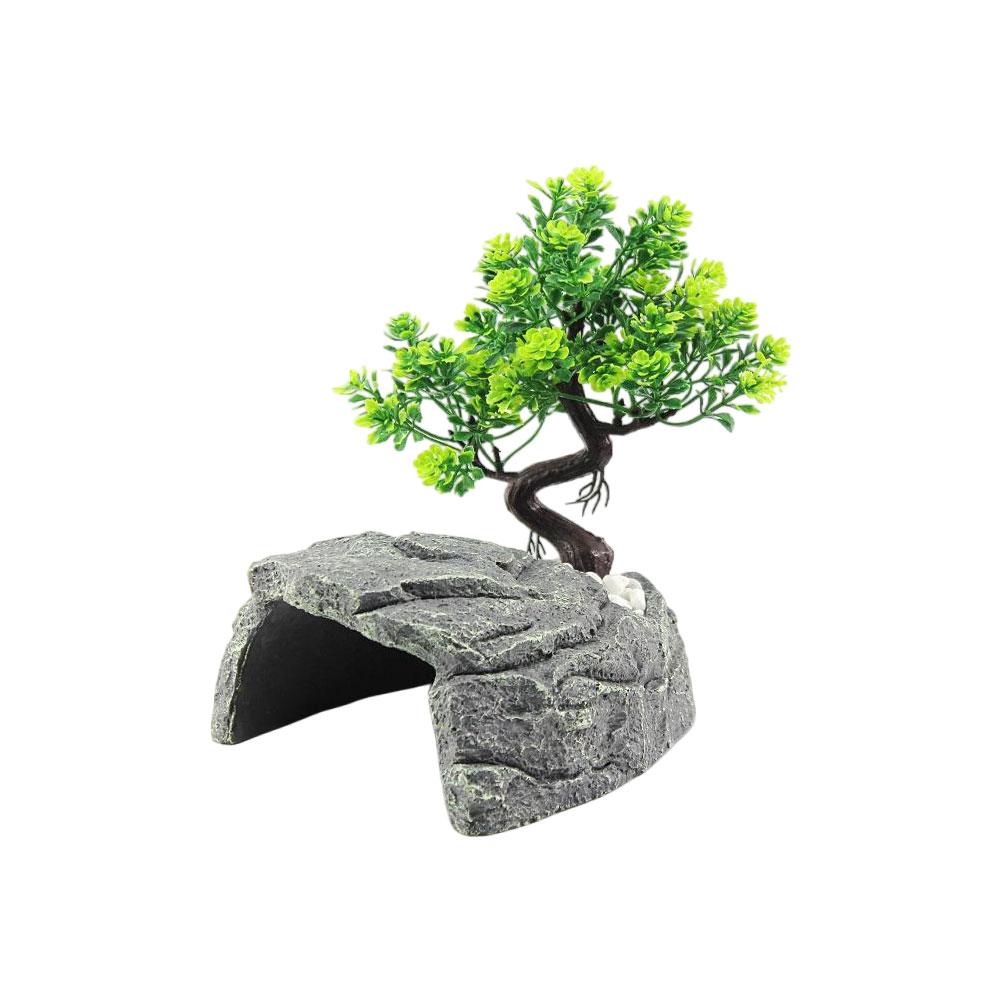 Turtle Hiding House Simulation Cave With Basking Platform For Reptiles Gecko Salamander Frog Safe Durable Anti Bite Decoration