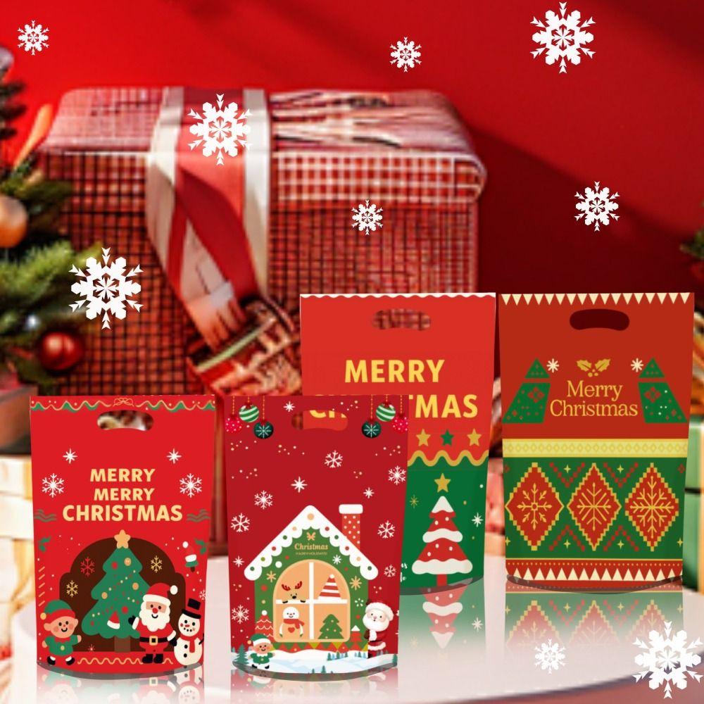 50Pcs Snack Packaging Christmas Packaging Bag Party Supply Santa Clause Christmas Candy Bag Multicolor Merry Christmas
