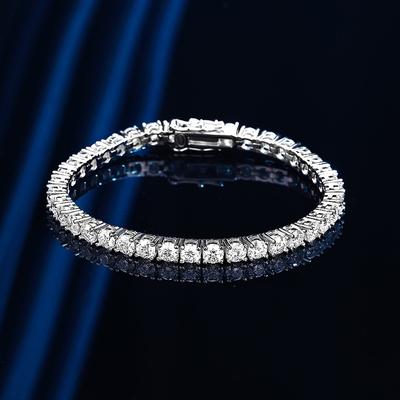 30-Punkte-Diamant-Moissanit-Armband für Männer und Frauen, Paare, S925-Sterlingsilber, voller Diamant, schlichtes, trendiges Ins-Nischen-Design