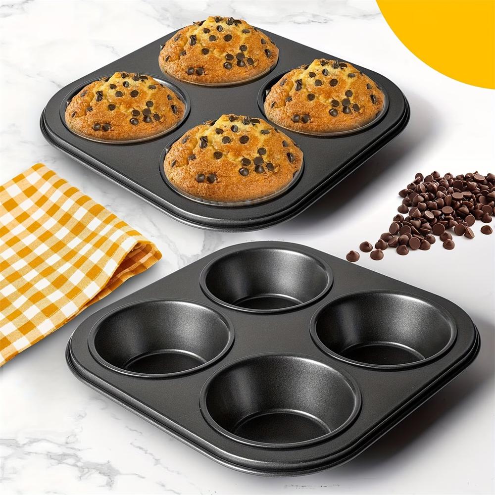 Air Fryer Muffin Pan,Non-Stick Small Oven Cupcake Baking Pan,Carbon Steel Round Muffin Tin Bakeware Cake Mould for Egg Muffin