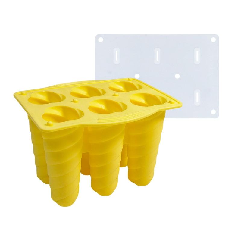 6 Cavities Ice for Pop Mould Ice Cream Moulds Silicone Mold Ice Cream Maker Ice Cream Tray for Kitchen Party DIY Hand Ma 1 жёлтый