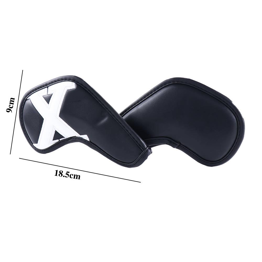 6 Clors Men and Women 4-9 ASPX PU Leather High-end Protective Cover Golf Wedge Cover Golf Iron Covers Golf Club Head Covers