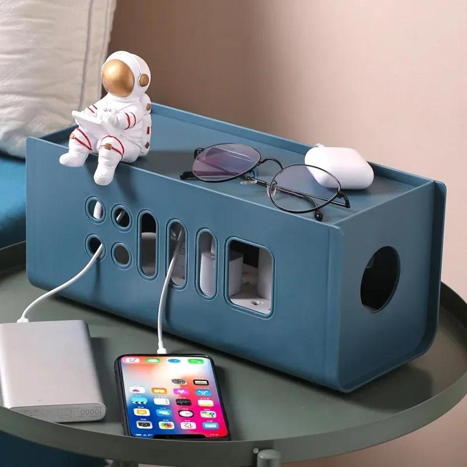 1 Pcs Creative Plug Power Cord Plastic Storage Box Items Cable Organizer Household Desktop Plug-in Board Electric Socket Storage