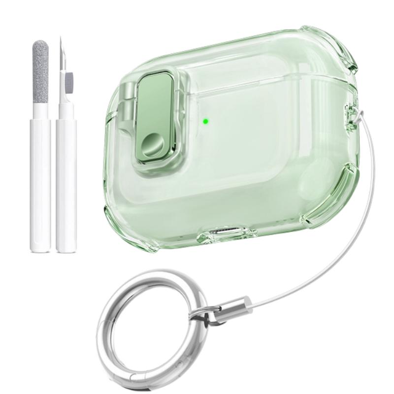 for AirPods Pro 3 Case Cover with Cleaning Kit Secure Lock Clear Case Soft TPU Protective Cover For AirPods Pro 3 with Keychain