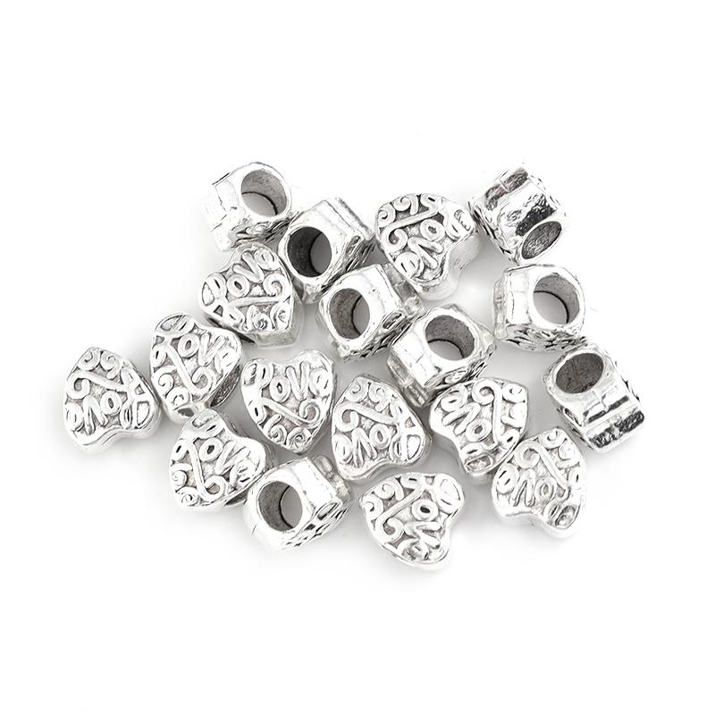 10pcs/lot Alloy Large Holes Beads Simple Pendant Charm Beads Fit DIY Original Bracelet Jewelry Making Accessories