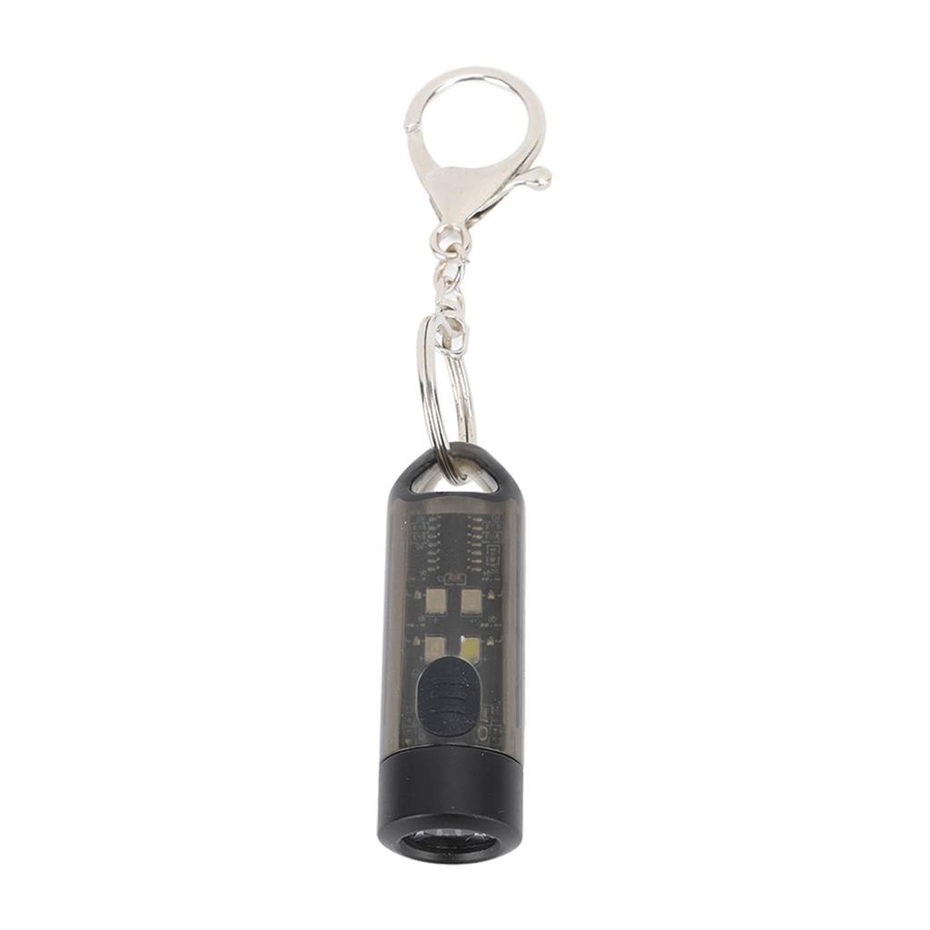 Outdoor Camping Keychain Flashlight Waterproof Portable USB Rechargeable Mini LED Flashlight Black