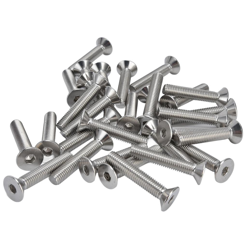 30pcs M10 Allen Socket Screws 10mm A2 Stainless Steel Countersunk Hex Bolts for Industry Fasteners