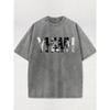 Men's Vintage-Inspired Lion Graphic T-Shirt - 100% Cotton, Short Sleeve, Crew Neck, Washed Black, Casual Summer Wear