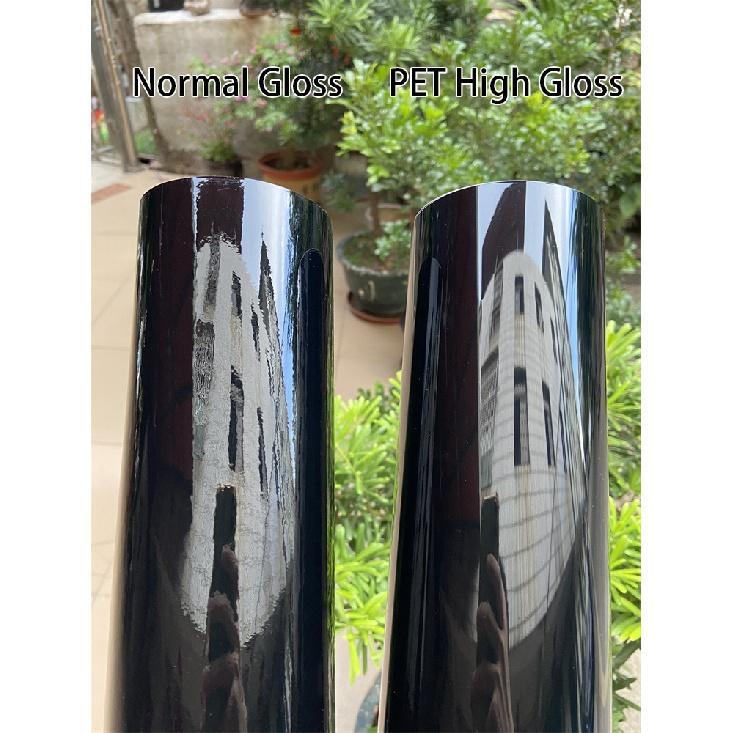 Premium-PET-Vinylfolie, glänzend, schwarz, Autoaufkleber, Folie, Luftablasskanäle für Auto-Dachflügel, Säule, Motorrad