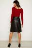 Stylish Black Genuine Soft Lambskin Leather Party Formal Handmade Women's Skirt