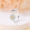 S925 Silver Luxury Fashion Star And Moon Design Earrings And Ring Set