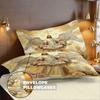 Set di biancheria da letto a tema Gesù in poliestere stampato, 3 pezzi, morbido e confortevole, disponibile in diverse misure e lavabile in lavatrice