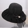 New French elegant mesh bow bucket hat women's summer face small sunscreen sun hat breathable casual versatile