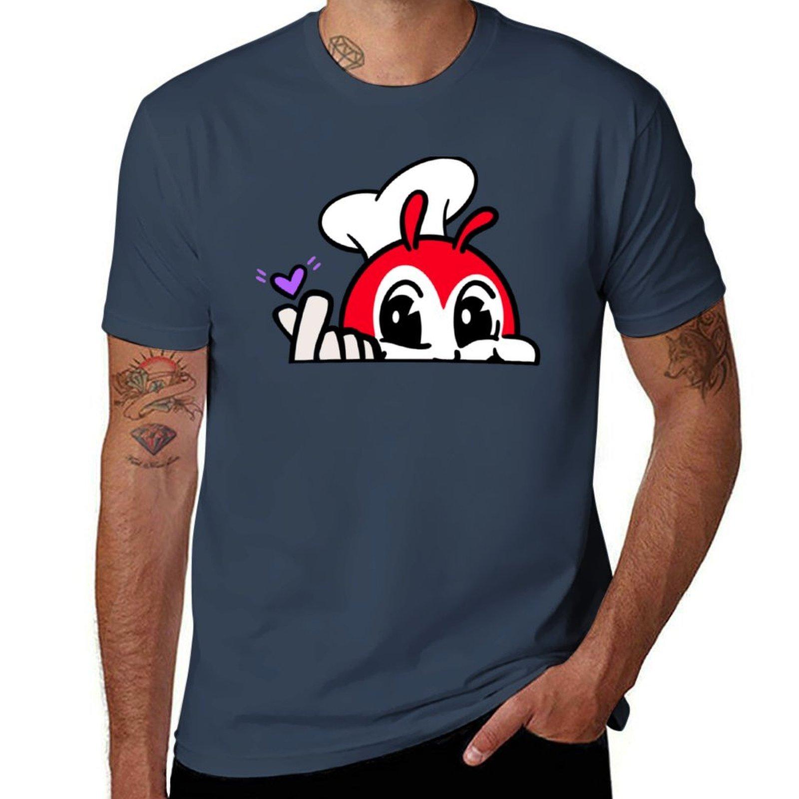 ARMY PURPLE JOLLIBEE PEEKING FINGER HEART FILIPINO T-Shirt t shirt man cotton t shirts for man graphic tees T-Shirt S
