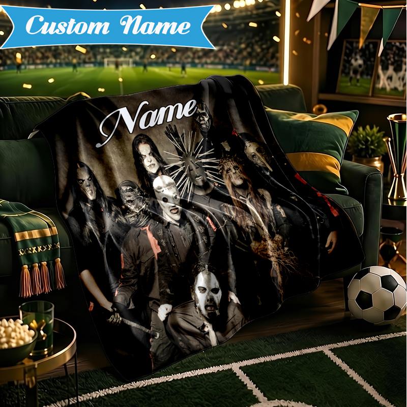 Custom Name Metal Music Band Collage Blanket Lightweight Ideal Bedding Blanket Perfect for Travel, Camping, Living Rooms, Sofas, Christmas gift